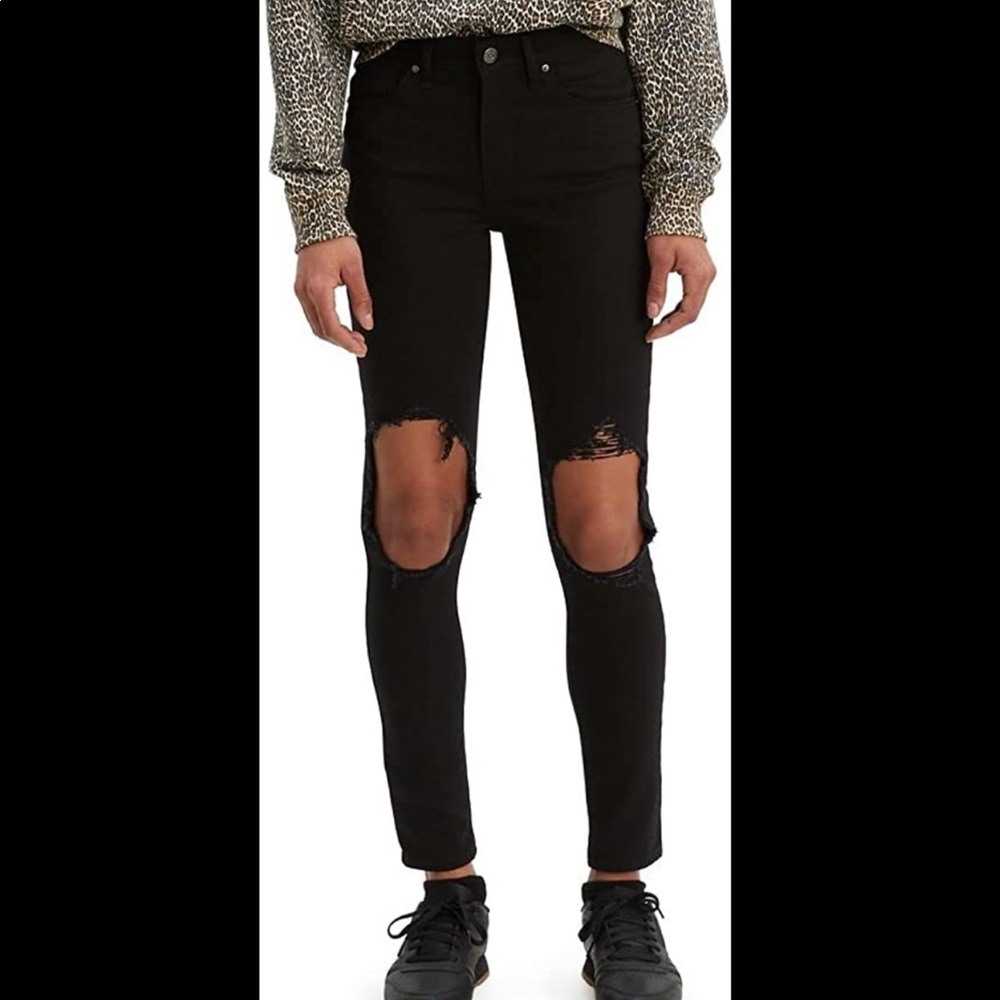 Levi’s 721 distressed high rise skinny jeans